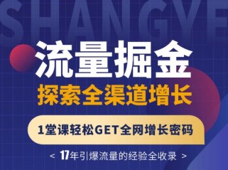 流量掘金探索全渠道增长，1堂课轻松GET全网增长密码