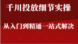 千川进阶课千川投放细节实操，从入门到精通一站式解决，原价598元