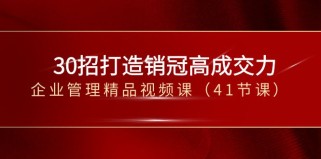 30招打造销冠高成交力-企业管理精品视频课（41节课）