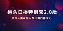 镜头口播特训营2.0版，学习文案编导以及拍摄口播能力（50节课时）