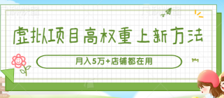 虚拟项目高权重上新方法，月入5万+店铺都在用（实战）