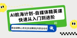 AI航海计划-自媒体精英课 入门到进阶 首创调教心流法|实战案例|内容自动化