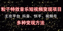 《粒子特效音乐短视频变现项目》主攻平台 抖音、快手、视频号 多种变现方法