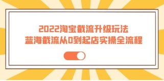 淘宝截流升级玩法：蓝海截流从0到起店实操全流程 价值千元