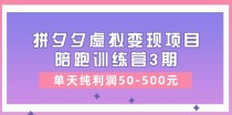 黄岛主《拼夕夕虚拟变现项目陪跑训练营3期》单天纯利润50-500元