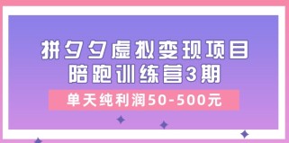 黄岛主《拼夕夕虚拟变现项目陪跑训练营3期》单天纯利润50-500元