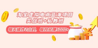 淘宝虚拟电商蓝海项目实战班：每天操作2小时，每月多赚5000+