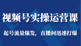 视频号实操运营课-起号流量爆发，直播间迅速打爆