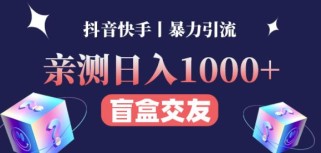 日收益1000+的交友盲盒副业丨有手就行的抖音快手暴力引流