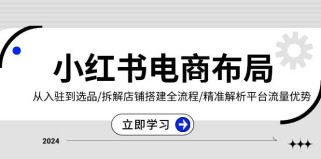 小红书电商布局：从入驻到选品/拆解店铺搭建全流程/精准解析平台流量优势