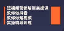 短视频营销培训实操课：教你做抖音，教你做短视频，实操辅导训练