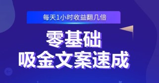 零基础吸金文案速成：小白也可以写出爆款文章，每天一小时收益翻几倍