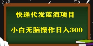 最新蓝海快递代发项目，小白零成本照抄也能日入300+ 