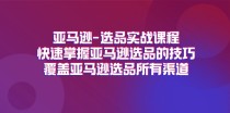 亚马逊选品实战课程，快速掌握亚马逊选品的技巧，覆盖亚马逊选品所有渠道