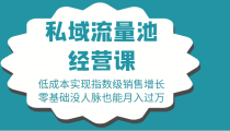  16堂私域流量池经营课：低成本实现指数级销售增长，零基础没人脉也能月入过万