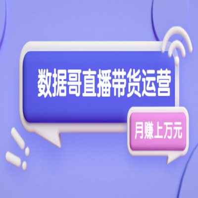 数据哥直播带货运营线上进阶课，让普通人也能靠直播月赚上万元