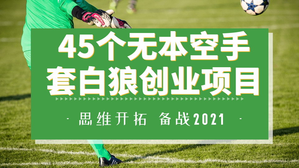  45个无本空手套白狼的创业项目，每一个都能实现月入10000+