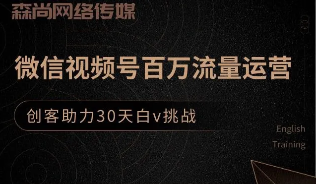 创客江湖录微信视频号百万流量运营，创客助力30天白V挑战售价399元