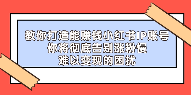 教你打造能赚钱小红书IP账号：你将彻底告别涨粉慢，难以变现的困扰