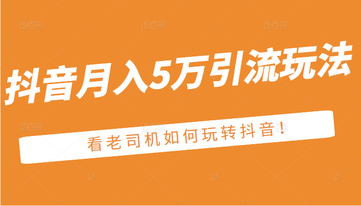 某公众号付费文章：抖音月入5万引流玩法，看看老司机如何玩转抖音