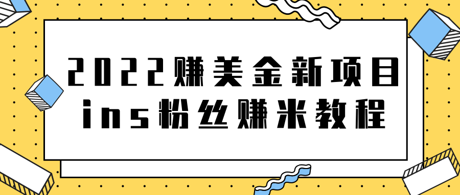 2022赚美金新项目，Instagram粉丝赚米项目【视频教程】