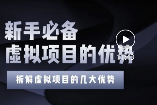 拆解虚拟项目5大优势，0基础教你打造月入上万虚拟店铺