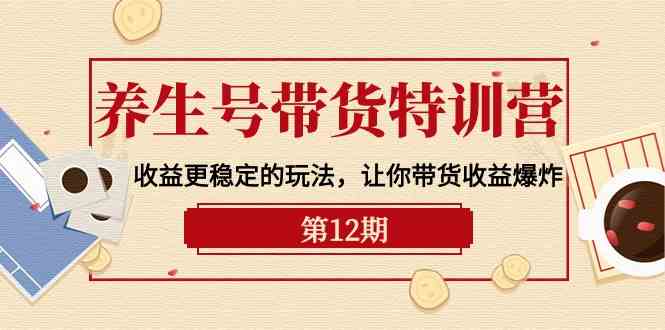 养生号带货特训营【12期】收益更稳定的玩法，让你带货收益爆炸（9节直播课）