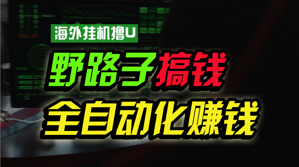 海外挂机撸U新平台，日赚8-15美元，全程无人值守，可批量放大，工作室内部项目！