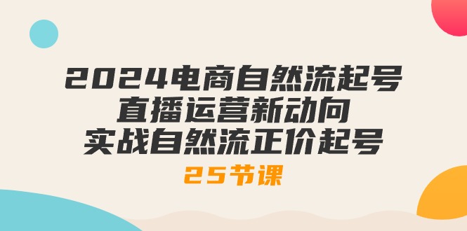 2024电商自然流起号，直播运营新动向 实战自然流正价起号（25节课）