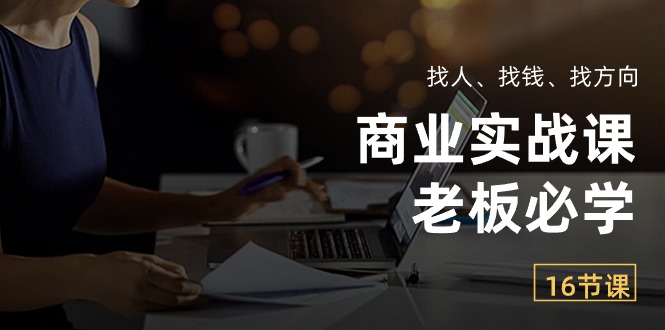 商业实战课【老板必学】：找人、找钱、找方向（16节课）