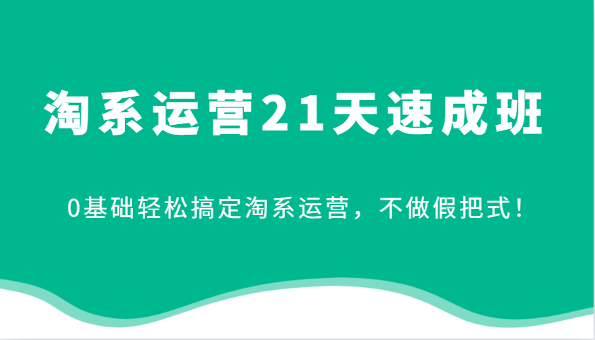 淘系运营21天速成班，0基础轻松搞定淘系运营，不做假把式！