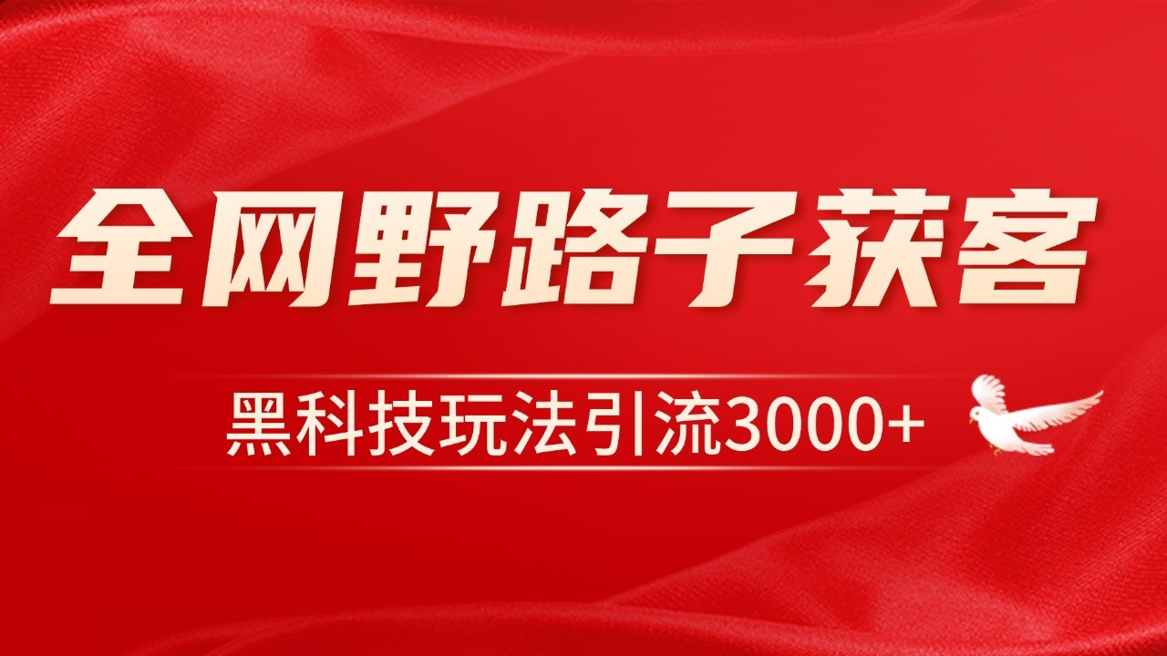 电商引流获客野路子全平台暴力截流获客日引500+